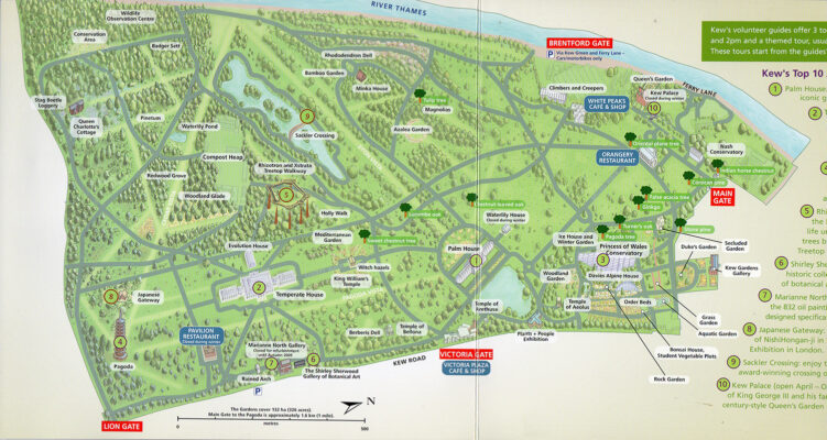 Kew Gardens: Planimetria attuale